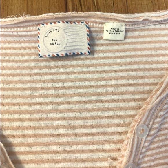 Anthropologie Postmark Striped Henley Tank Top - Picture 6 of 11